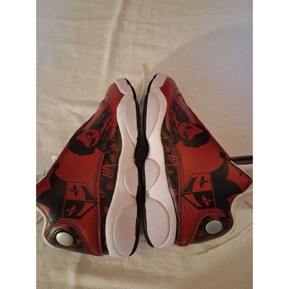Joker Sneakers Red Black Ha Ha Ha Theme Cosplay Kids Size 5.5 - Picture 2 of 15
